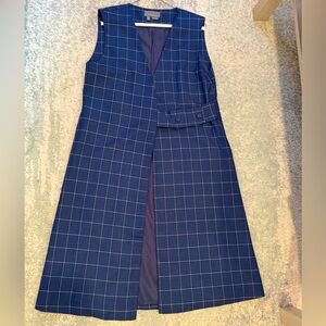 Anthropologie Navy Checkered Garment